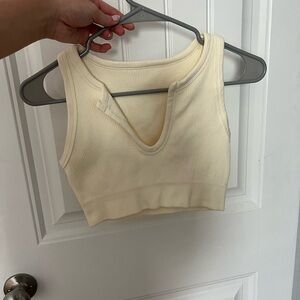 Cream crop top